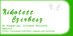 nikolett czirbesz business card